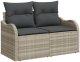 vidaXL Zestaw Sofy Ogrodowej z 5 elementów z poduszkami Jasnoszary Rattan Poliester, Sofa Ogrodowa na 2 os. z Schowkiem i Poduszkami Jasnoszary Rattan Poliester 4