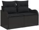 Zestaw sof ogrodowych vidaXL 6-częściowy z poduszkami Czarny Poli Rattan, Sofa ogrodowa vidaXL 2-osobowa z schowkiem i poduszkami Czarny Poli Rattan 4