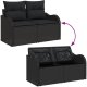 Zestaw sof ogrodowych vidaXL 6-częściowy z poduszkami Czarny Poli Rattan, Sofa ogrodowa vidaXL 2-osobowa z schowkiem i poduszkami Czarny Poli Rattan 10