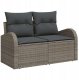vidaXL 6-częściowy Zestaw Sof Ogrodowych z Poduszkami Szary Rattan PE, 2-osobowa Sofa Ogrodowa z Schowkiem i Poduszkami Szary Rattan PE 3