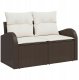 vidaXL Zestaw 7-częściowy sof ogrodowych z poduszkami brązowy Poli Rattan, 2-osobowa sofa ogrodowa z miejscem do przechowywania i poduszkami brązowy Poli Rattan 3