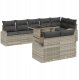vidaXL 9-elementowy zestaw sofy ogrodowej z poduszkami jasnoszary polirattan, Sofa ogrodowa dwuosobowa z przechowalnią i poduszkami jasnoszary polirattan 1
