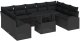 vidaXL 10-elementowy zestaw sof ogrodowych z poduszkami czarny polirattan, vidaXL 2-osobowa sofa ogrodowa z przechowalnią i poduszkami czarny polirattan 2