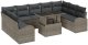 vidaXL Zestaw 10 Częściowy Kanap Ogrodowych z Poduszkami Szary Polirattan, vidaXL Kanapa Ogrodowa 2-osobowa z Pojemnikiem i Poduszkami Szary Polirattan 2