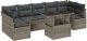 Zestaw 8 Sof Ogrodowych z Poduszkami Szary Polirattan, Dwumiejscowa Sofa Ogrodowa z Miejscem na Przechowywanie i Poduszkami Szary Polirattan 2