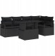 Zestaw Sofy Ogrodowej vidaXL 6 Części z Poduszkami Czarny Polirattan, Zestaw Sofy Ogrodowej vidaXL 2-osobowej ze Schowkiem i Poduszkami Czarny Polirattan 1