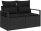 Zestaw sofa ogrodowa vidaXL 7-częściowy z poduszkami Czarny Polirattan, Sofa ogrodowa vidaXL 2-osobowa ze schowkiem i poduszkami Czarny Polirattan 2