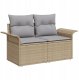 Zestaw 8-częściowej sofy ogrodowej vidaXL z poduszkami beżowy polirattan, Dwuosobowa sofa ogrodowa vidaXL z miejscem na przechowanie i poduszkami beżowy polirattan 3