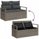 Zestaw sof ogrodowych vidaXL 11-elementowy z poduszkami Szary Poly Rattan, 2-osobowa sofa ogrodowa vidaXL z miejscem do przechowywania i poduszkami Szary Poly Rattan 10