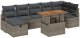 Zestaw 8-częściowych sof ogrodowych z poduszkami Szary Polirattan, Sofa ogrodowa dwuosobowa z przechowywaniem i poduszkami Szary Polirattan 2