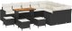 vidaXL 12-Częściowy Zestaw Sof Ogrodowych z Poduszkami Czarny Rattan Akacjowy, vidaXL 3-Częściowy Zestaw Jadalny Ogrodowy z Poduszkami Czarny Rattan Akacjowy 2