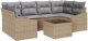 vidaXL Zestaw jadalny do ogrodu  w 7 części z poduszkami Beżowy Poli Rattan 2