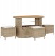 vidaXL 10-częściowy zestaw sof ogrodowych z poduszkami beżowy z polirattanu akacjowego, 4-częściowy zestaw obiadowy z poduszkami beżowy z polirattanu akacjowego 3
