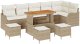 vidaXL 9-częściowy zestaw kanap ogrodowych z poduszkami beżowy polirattan akacja, vidaXL 2-osobowa kanapa ogrodowa z poduszkami beżowy polirattan, vidaXL 3-częściowy zestaw obiadowy ogrodowy z poduszkami beżowy polirattan akacja 2