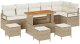 vidaXL 9-częściowy zestaw sofy ogrodowej z poduszkami Beżowy Polirattan Akacja, 2-osobowa sofa ogrodowa z poduszkami Beżowy Polirattan, 3-częściowy zestaw do jadalni ogrodowej z poduszkami Beżowy Polirattan Akacja 2