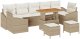 vidaXL Zestaw ogrodowy 10 elementów z poduszkami Beżowy Polirattan Akacja, Zestaw ogrodowy 2-osobowy z poduszkami Beżowy Polirattan, Zestaw jadalniany ogrodowy 3 elementy z poduszkami Beżowy Polirattan Akacja 2