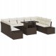 vidaXL Zestaw mebli ogrodowych 10-częściowy z poduszkami brązowy z polirattanu 1