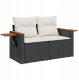 vidaXL 13-częściowy zestaw kanap ogrodowych z poduszkami Czarny Polirattan Akacja, vidaXL 3-częściowy zestaw jadalniany ogrodowy z poduszkami Czarny Polirattan Akacja 5