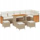 Zestaw sof ogrodowych vidaXL 10 elementów z poduszkami beżowy polirattan akacja, Zestaw sof ogrodowych vidaXL 2-osobowy z poduszkami beżowy polirattan, Zestaw do jadalni ogrodowej vidaXL 4 elementy z poduszkami beżowy polirattan akacja 1