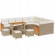 vidaXL 13-elementowy zestaw kanapy ogrodowej z poduszkami Beżowy Poli Rattan Akacja, 4-częściowy zestaw do jadalni ogrodowej z poduszkami Beżowy Poli Rattan Akacja, Sofa dwuosobowa do ogrodu z poduszkami Beżowy Poli Rattan 1