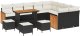 vidaXL Zestaw 12 Elementów Sofy Ogrodowej z Poduszkami Czarny Polirattan Akacja, vidaXL Zestaw 3 Elementów Stołu Jadalnego z Poduszkami Czarny Polirattan Akacja, vidaXL Dwuosobowa Sofa Ogrodowa z Poduszkami Czarny Polirattan 2