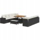 vidaXL 11-częściowy zestaw sofy ogrodowej z poduszkami czarny polirattan akacja, vidaXL 3-częściowy zestaw do jadalni z poduszkami czarny polirattan akacja 1