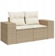 vidaXL Zestaw sof ogrodowych 10 elementów z poduszkami Beżowy z polirattanu i akacji, Zestaw do jadalni na zewnątrz 3 elementy z poduszkami Beżowy z polirattanu i akacji 5