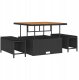 vidaXL 11-częściowy zestaw sofy ogrodowej z poduszkami Czarny Poli Rattan Akacja, 3-częściowy zestaw obiadowy ogrodowy z poduszkami Czarny Poli Rattan Akacja 3