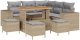 vidaXL 8-częściowy zestaw sof ogrodowych z beżowymi poduszkami, polirattan, akacja, 3-częściowy zestaw do jedzenia w ogrodzie z beżowymi poduszkami, polirattan, akacja 2