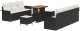 vidaXL Zestaw 10-elementowy sof ogrodowych z poduszkami czarny polirattan akacja, 2-osobowa sofa ogrodowa z miejscem do przechowywania i poduszkami czarny polirattan, Zestaw 3-elementowy do diningu w ogrodzie z poduszkami czarny polirattan akacja 2