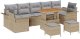vidaXL Zestaw ogrodowy 10 elementów z poduszkami Beżowy Polirattan Akacja, Sofa ogrodowa 2-osobowa z schowkiem i poduszkami Beżowy Polirattan, Zestaw do jadalni w ogrodzie 3 elementy z poduszkami Beżowy Polirattan Akacja 2