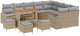 vidaXL 13 Elementowy Zestaw Sof Ogrodowych z Poduszkami Beżowy Polirattan Akacja, 2-osobowa Sofa Ogrodowa z Przechowywaniem i Poduszkami Beżowy Polirattan, 4-elementowy Zestaw do Jadalni Ogrodowej z Poduszkami Beżowy Polirattan Akacja 2