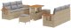 vidaXL 9-częściowy zestaw sofy ogrodowej z poduszkami z beżowym polirattanem, 3-częściowy zestaw do jadalni ogrodowej z poduszkami z beżowym polirattanem 2