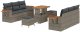 vidaXL 9-częściowy zestaw sof ogrodowych z poduszkami Szary Polirattan Akacja, 3-częściowy zestaw jadalniany z poduszkami Szary Polirattan Akacja 2