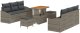 vidaXL 9-częściowy Zestaw Sof Ogrodowych z Poduszkami Szary Polirattan Akacjowy, vidaXL Sofa Ogrodowa 2-osobowa z Przechowywaniem i Poduszkami Szary Polirattan, vidaXL 3-częściowy Zestaw Jadalny z Poduszkami Szary Polirattan Akacjowy 2
