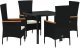 vidaXL Zestaw 5-częściowy mebli ogrodowych  z poduszkami czarny polirattan 2