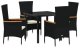 vidaXL Zestaw 5-częściowy mebli ogrodowych  z poduszkami czarny polirattan 3
