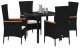 vidaXL Zestaw 5-częściowy mebli ogrodowych  z poduszkami czarny polirattan 5