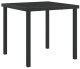 vidaXL 5-częściowy zestaw do jedzenia w ogrodzie brązowy polirattan, vidaXL stół ogrodowy czarny 160x80x73 cm ze szkła hartowanego 6