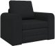 vidaXL Sofa łóżko 2 w 1 Czarna 98x71x83 cm Tkanina 2