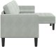 vidaXL Sofa 3-osobowa z Chaise L w kształcie litery L Jasnoszara 160 cm Welur 4