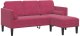 vidaXL Kanapa 3-osobowa z chaise longue w kształcie L w kolorze czerwonego wina 160 cm z aksamitnego materiału 2