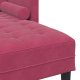 vidaXL Kanapa 3-osobowa z chaise longue w kształcie L w kolorze czerwonego wina 160 cm z aksamitnego materiału 7