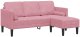 vidaXL Sofa 3-osobowa  z chaise longue w kształcie L, jasnoróżowa, 160 cm, welurowa 2
