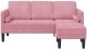 vidaXL Sofa 3-osobowa  z chaise longue w kształcie L, jasnoróżowa, 160 cm, welurowa 4