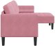 vidaXL Sofa 3-osobowa  z chaise longue w kształcie L, jasnoróżowa, 160 cm, welurowa 5