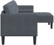 vidaXL Sofy 3-osobowa z chaise longue w kształcie L szary ciemny 160 cm z weluru 5