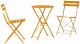 vidaXL Zestaw Bistro Składany 3 Częściowy Musztardowy Stal (42002969) 2