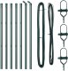 vidaXL Słupki ogrodzeniowe  z ostrzem 13 szt. 32 mm 180 cm Stal ocynkowana 1