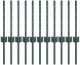 vidaXL Słupki ogrodzeniowe 11 szt U-Channel Zielony 40 cm Stal 1